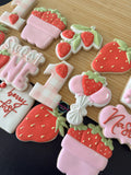 Strawberry Birthday set (12 cookies)