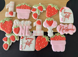 Strawberry Birthday set (12 cookies)