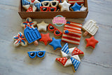 4th of July, set #2 (24 mini cookies)