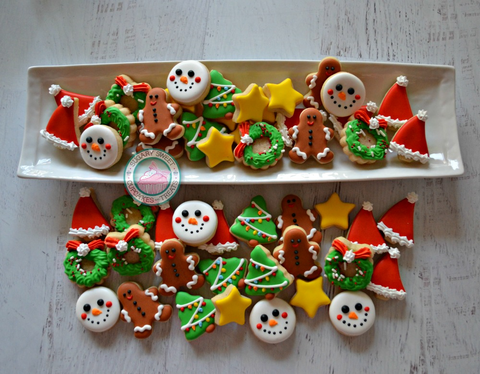 Mini Christmas Themed cookies #3 (12 cookies)