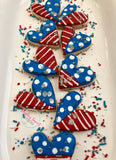 Patriotic hearts (3cookies) one sleeve