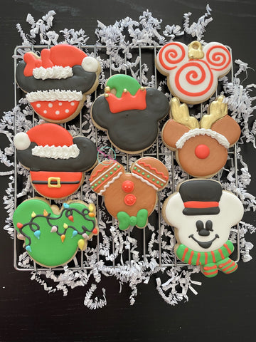 Christmas Mickey (6 cookies)