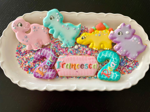 Dinosaur birthday Cookies (12 cookies)