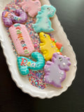 Dinosaur birthday Cookies (12 cookies)