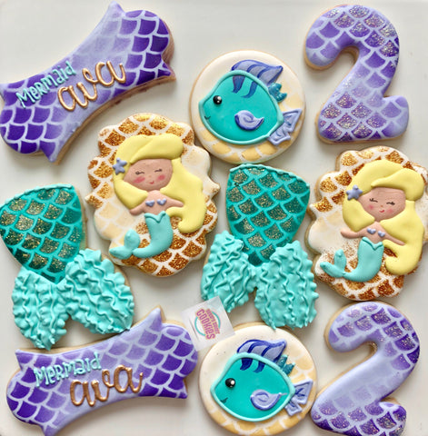 Mermaid Birthday (12 cookies)