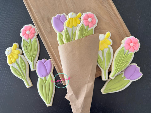 Skinny flower bouquet (3 cookies)