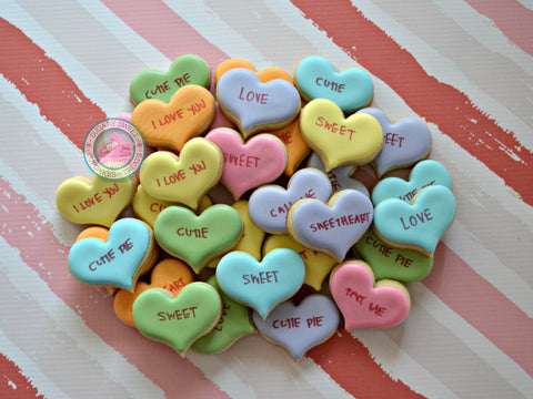 Mini Conversation Hearts (24 cookies)