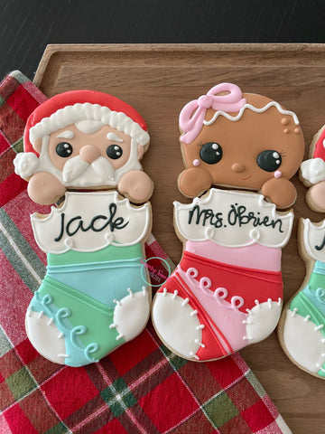 Gingerbread kids stocking (2 piece set) or