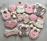 Sweet Elephant Baby Cookies (24 cookies)