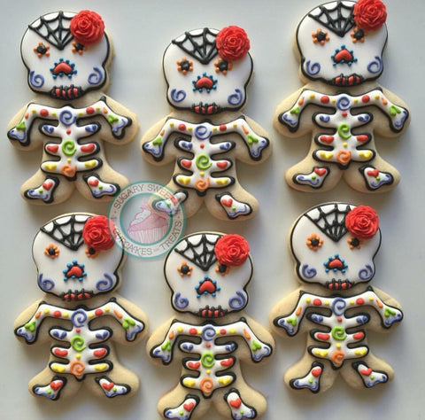 Sugar Skull Skeletons (12 cookies)