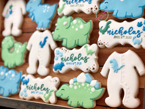 Baby Dino Shower (24 cookies)