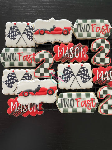 Racer dudes birthday (24 cookies)