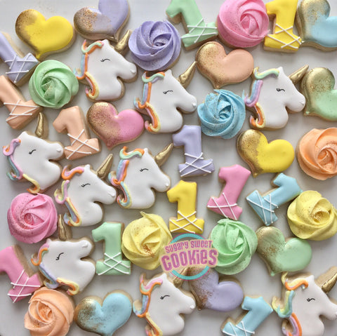 Rainbow Mini unicorn cookies (48 cookies)